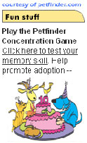 Play the Petfinder Concentration game!